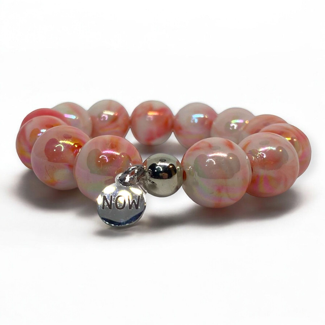 Perlenarmband •Marmor• in Apricot