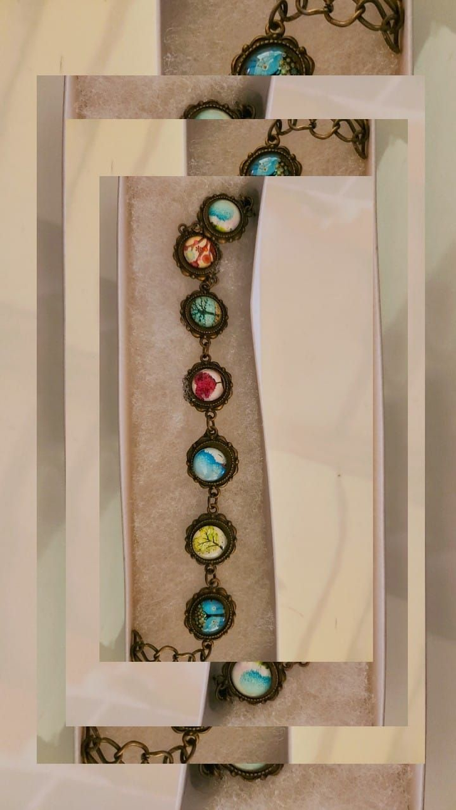 Bracelet cabochon &quot; Le temps &amp; les Arbres By MoustickatCie