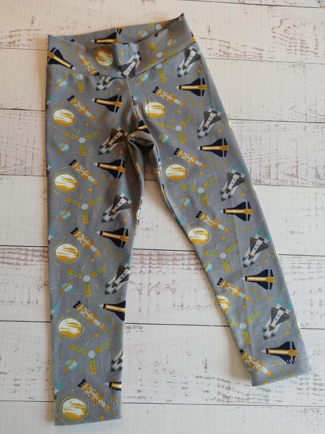 Children's Slim Fit Leggings - Space Rockets
