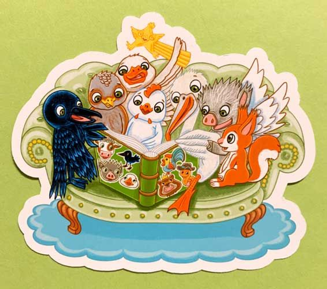 Die-Cut-Sticker "Sofa Familie Böhm"
