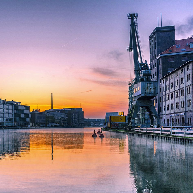 Hafen im Sonnenuntergang