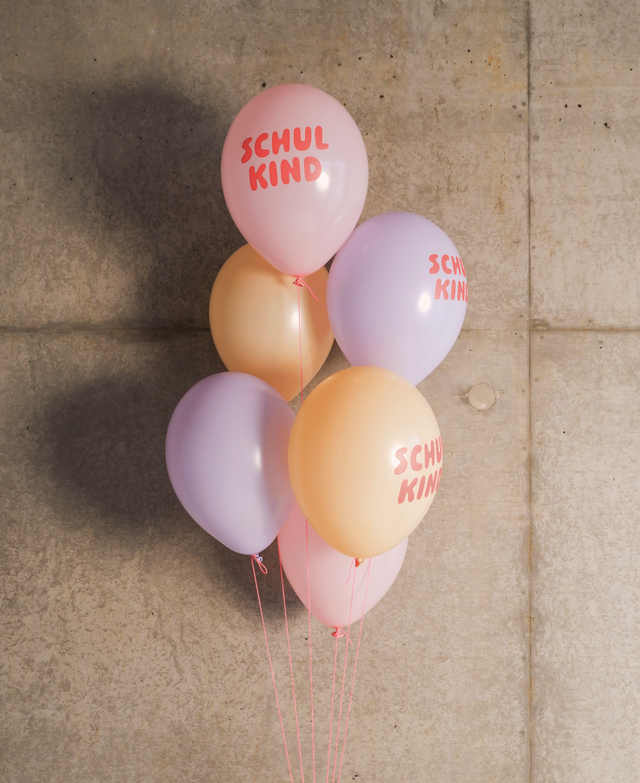 Schulkind Luftballon 6er Set - Rosa-Mix | Tinyday