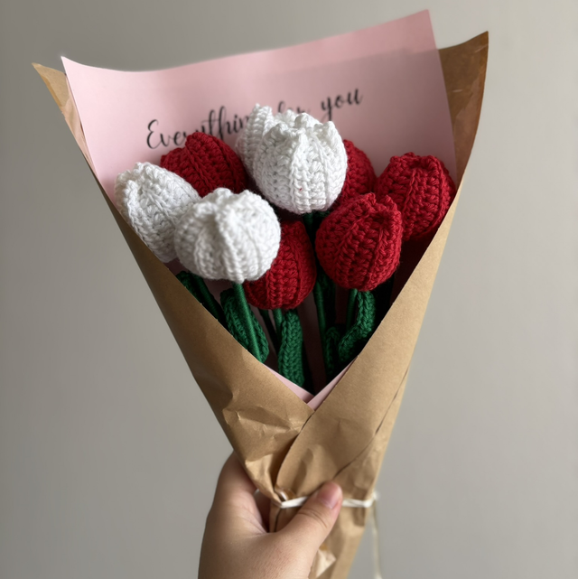 Bouquet de tulipes - Rouges et blanches