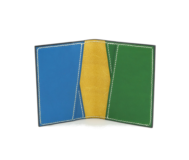 Porte-Cartes KOSATEN Jaune-Bleu-Vert fil blanc