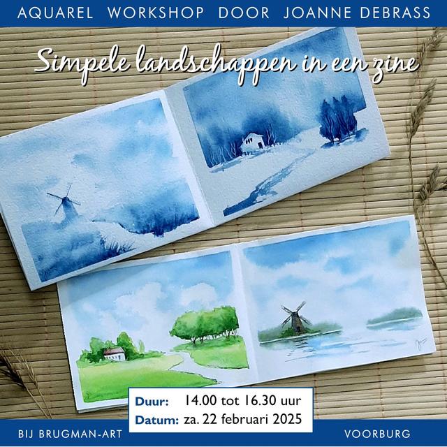 22-02-2025 Aquarel workshop -  Simpele landschappen in een zine, 14.00 - 16.30 u bij Brugman-Art