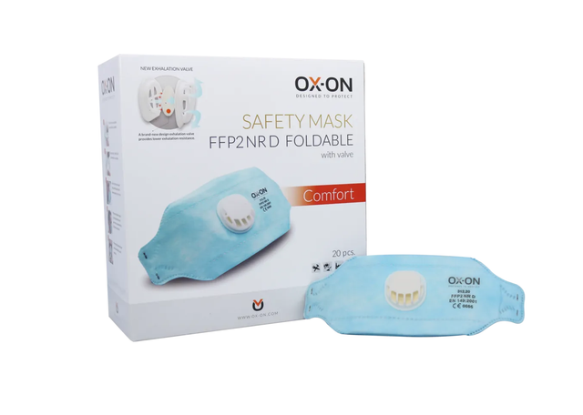 OX-ON Mask FFP2 NR D Foldable w/ Valve Comfort  // Stück Preis 