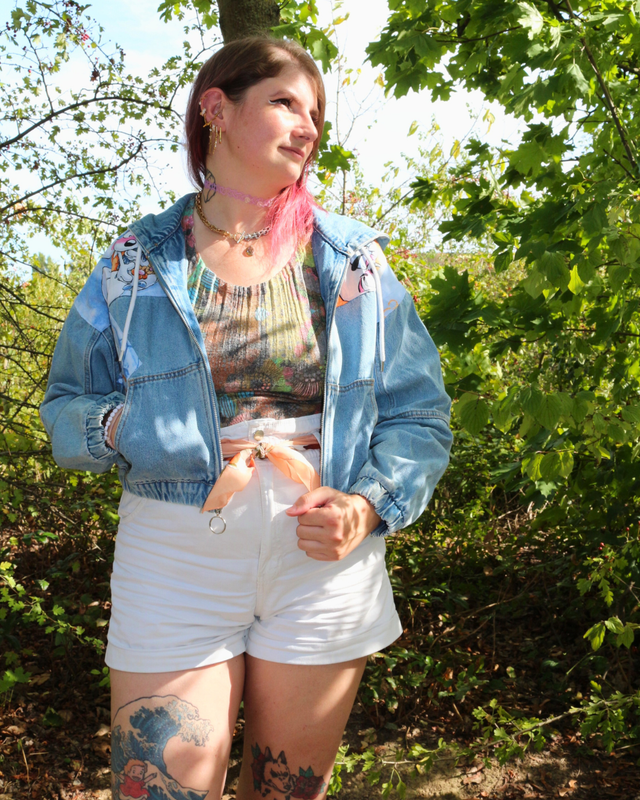 🐭✨ Veste en jean vintage Diddl – Pièce unique ✨🐭