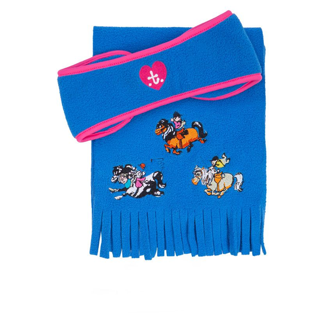 Hy Equestrian Thelwell Collection Race Fleece Headband And Scarf Set