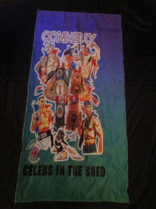 James 'The Truth' Connelly Bare Knuckle Boxer Picture TWO COLOUR PURPLE AND GREEN Blanket (Black Logo)(75cm x 150cm) 