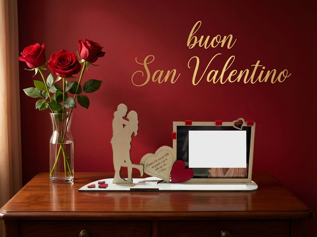 Cornice portato con sagome innamorati