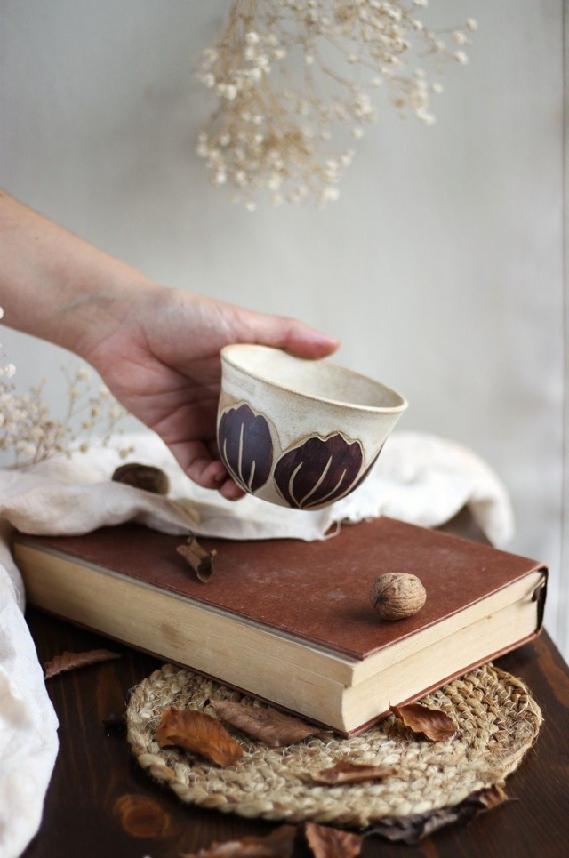 Petit bol &quot;tulipe violette&quot; 15cl 