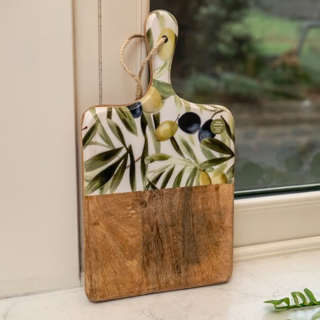 Mango Wood Olive Print Chopping Board