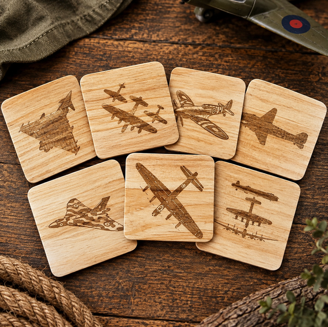 Aircraft Wood Coasters