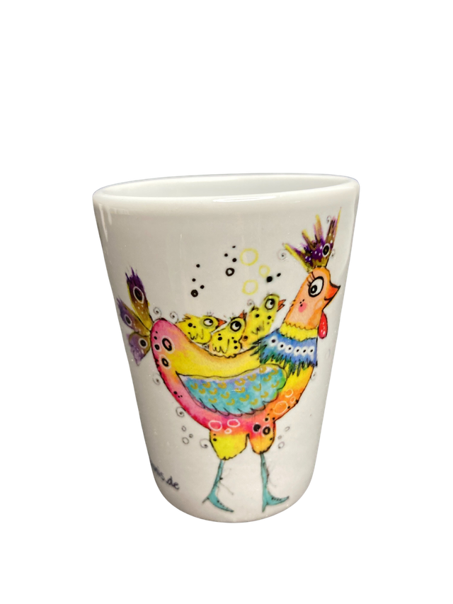 Schnapsglas Keramik "Hühnermama"