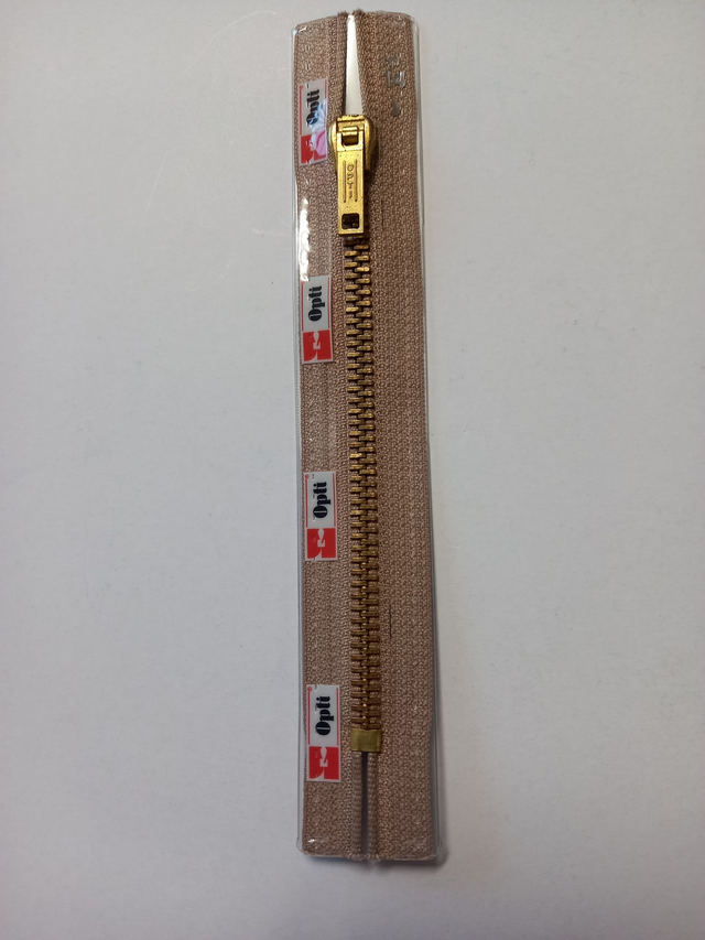 M60 / kleur 886 Opti rits metaal (goudkleurig) lichtbruin