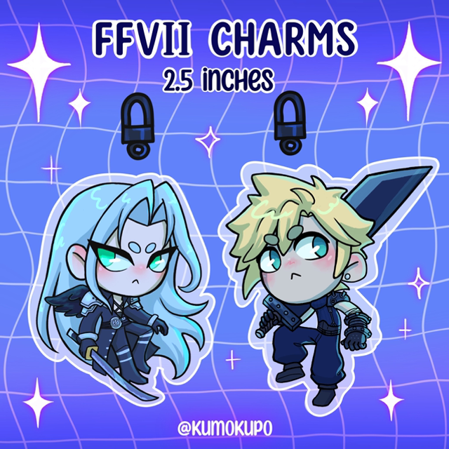 Final Fantasy VII 2.5” acrylic charms 