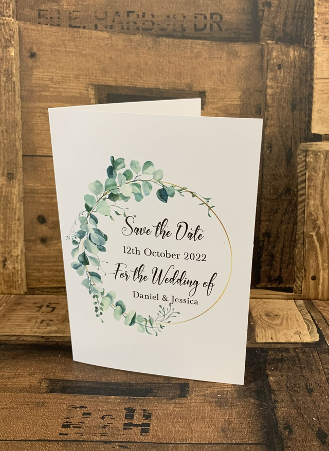 Save the date cards - eucalyptus x10