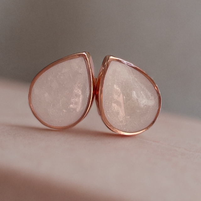 Øredobber dråpe divine • rosegullbelagt • 10x7mm • Cristina
