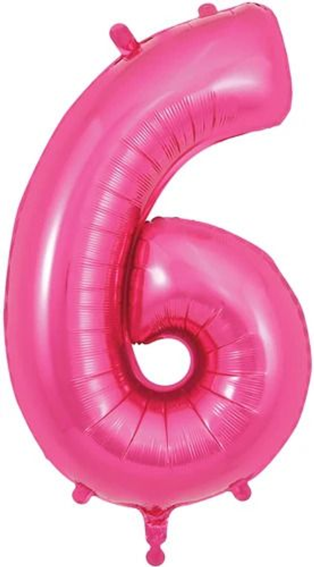 34" NUMBER 6 PINK FOIL