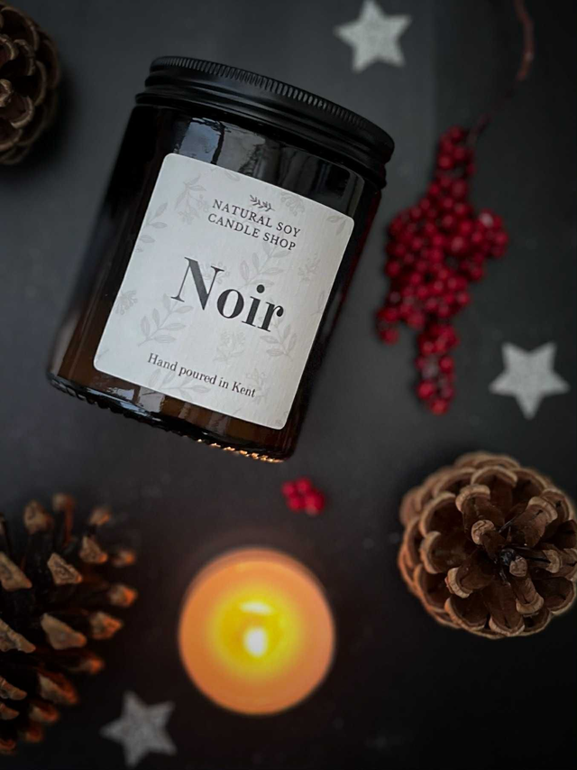 Noir Scented Candle in Amber Jar