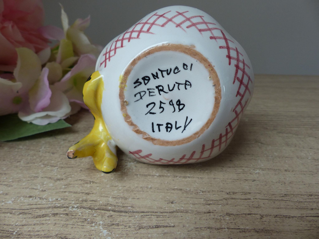 Petit vide poche girafe en céramique Deruta peint main Italie, girafe coupelle décoration chambre enfant, savane afrique, collection girafes