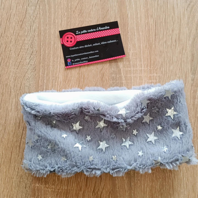 Snood bébé gris étoile/blanc 