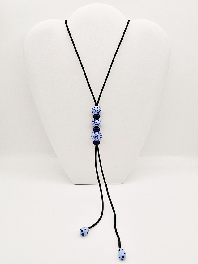 Sautoir Léopard bleu