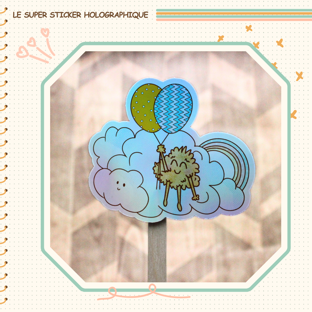 Stickers Holographique Magie dans les nuages