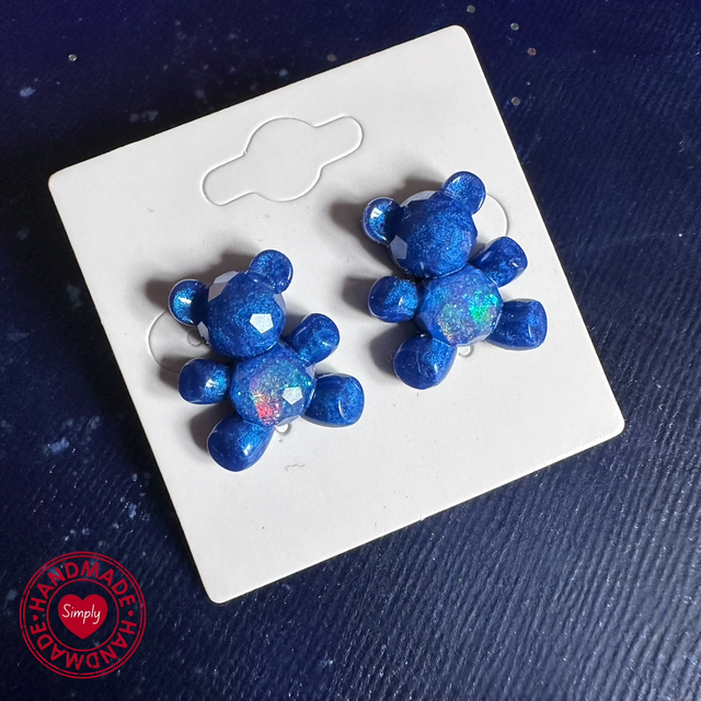 Earring Studs - Blue Teddy Bear
