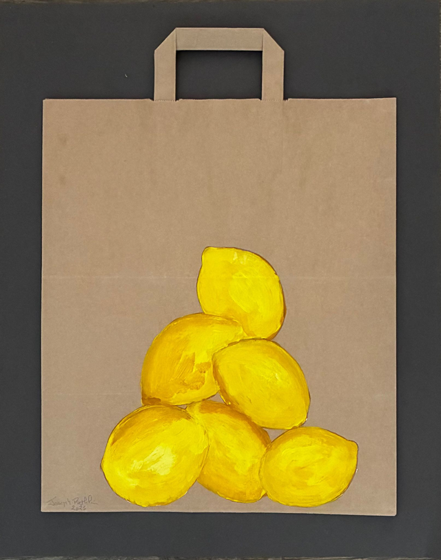 Brown shopping bag and lemons