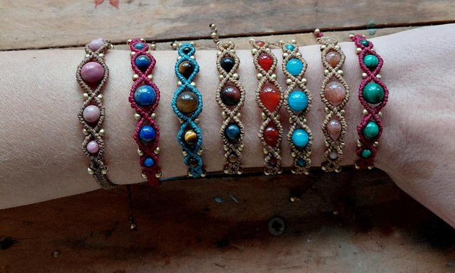 Bracelet  MAYA macramé perles