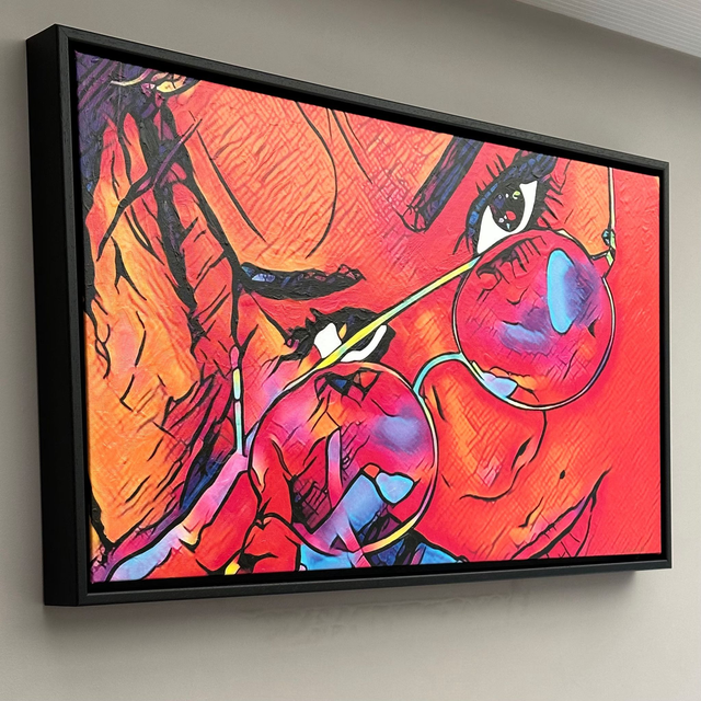 Canvas Wall Art, 'See Anything', Float Framed Unique Hand Drawn Digital Artwork, Colourful, Home Decor,