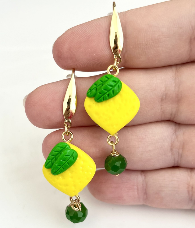 Orecchini siciliani pendenti con Limoni