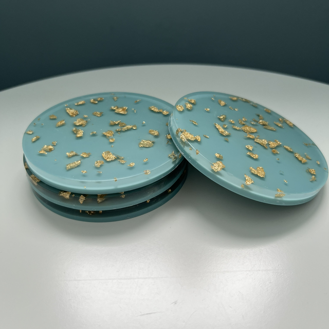 Gold &amp; Green Coasters 