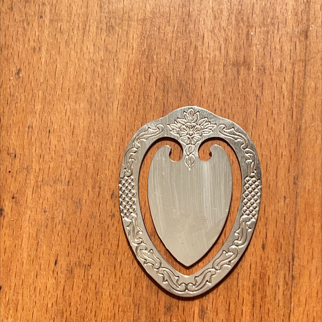 Lesezeichen Herz Blatt silber 