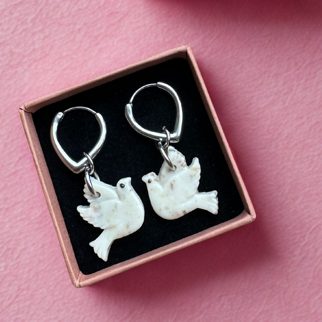 Colombes blanc moucheté