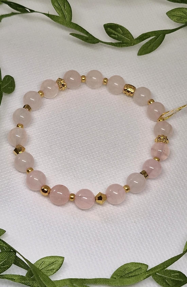 Bracelet Quartz rose en 0,8 cm 