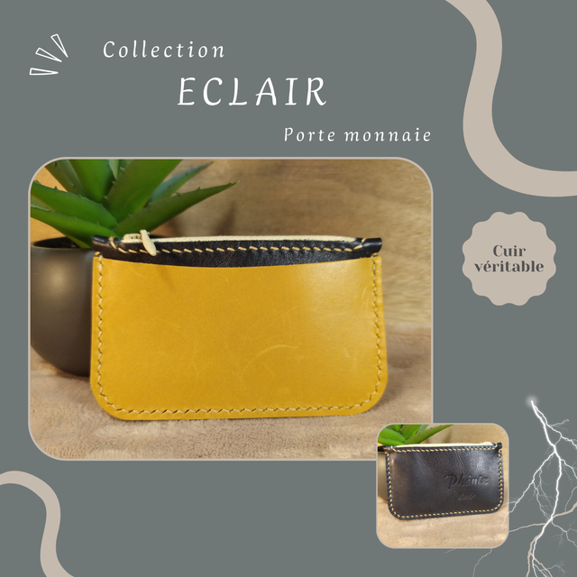 ECLAIR porte monnaie/carte - Noir &amp; Jaune