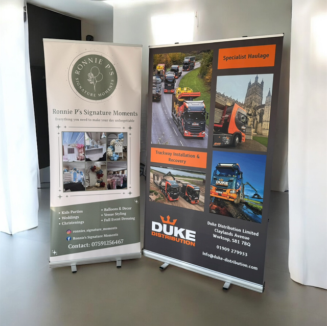 Large pull up roller banner
