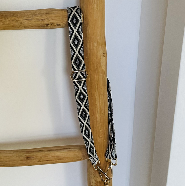 Telefoonkoort zwart/wit/zilver