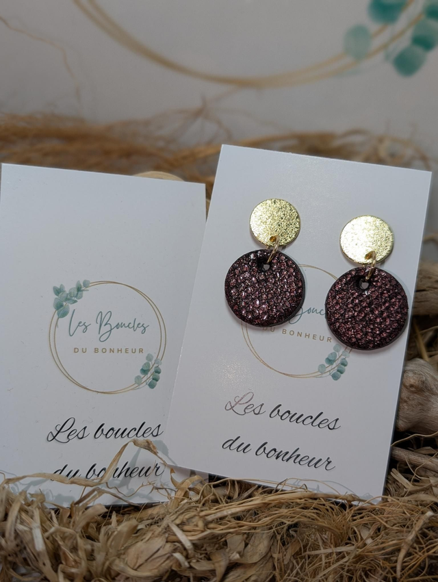 Boucles d&#039;oreilles Anti Gaspi bordeaux ag133