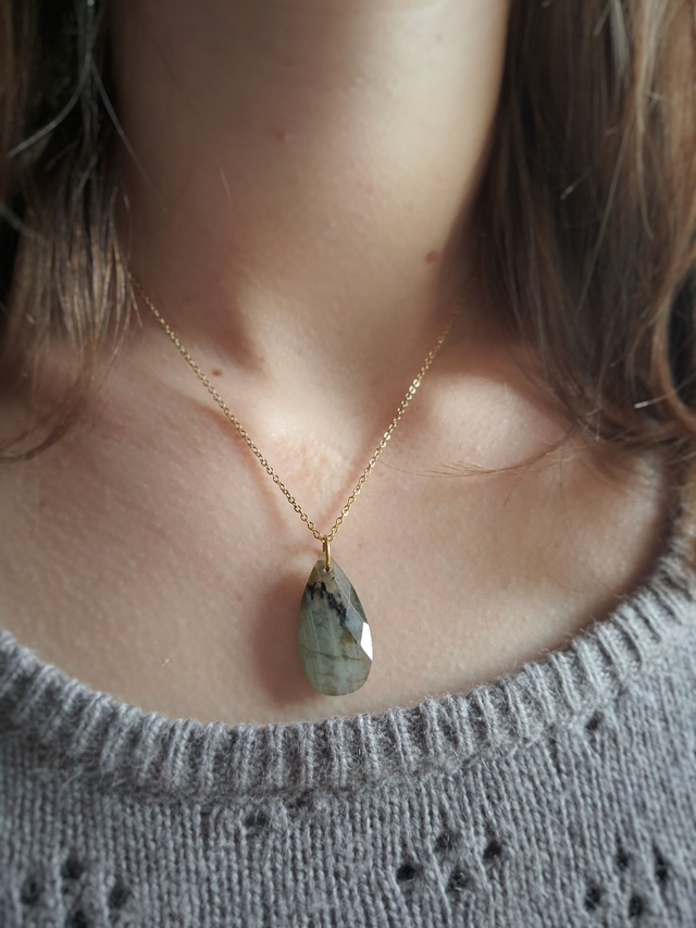 Collier Aurore doré - Labradorite