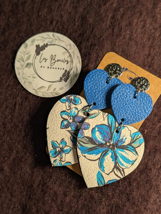 Boucles d'oreilles Marie Laure bleu fleurie ml045