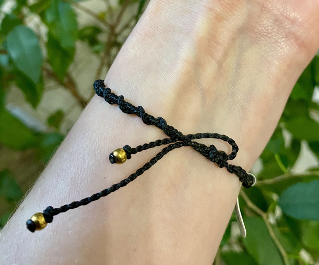 Bracelet macramé et perles de Malachite