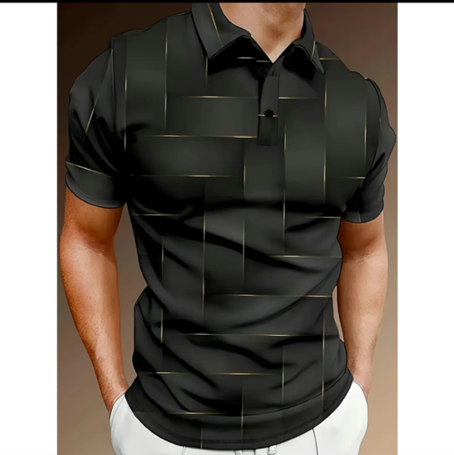 Chemise légère et respirante pour hommes,imprimées géométriques,manches courtes,golfes et….