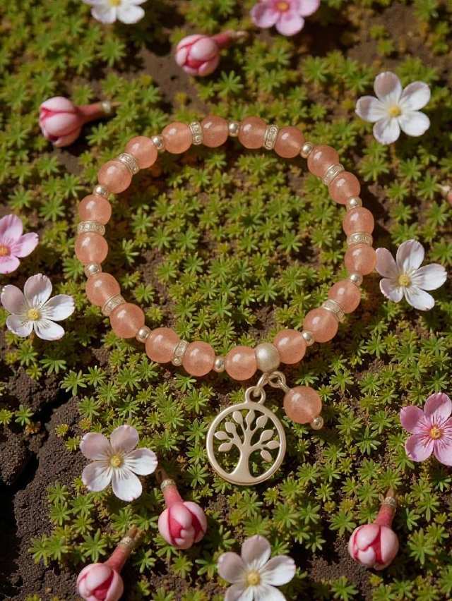Bracelet Quartz fraise - Douceur du cœur & joie intérieure