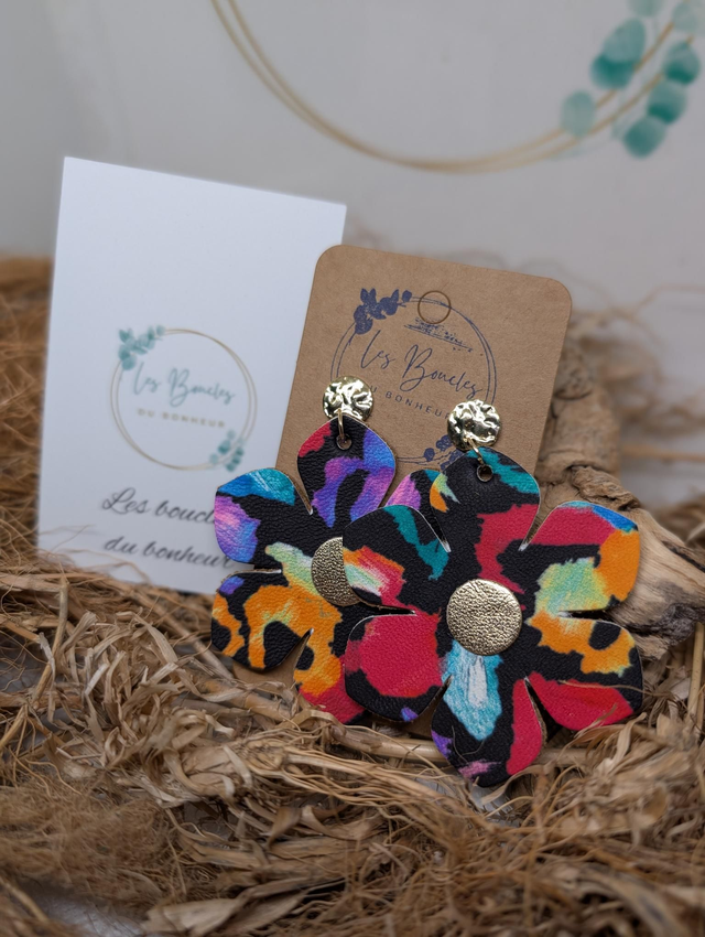 Boucles d'oreilles Ginette multicolore gi007