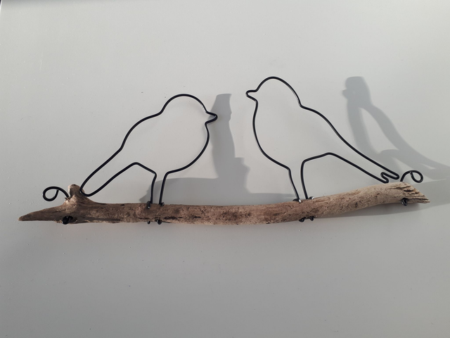 O7 Couple oiseau bois -