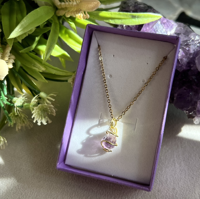 Collana in Ametista grezza : prov Uruguay 🇺🇾 , acciaio inox 