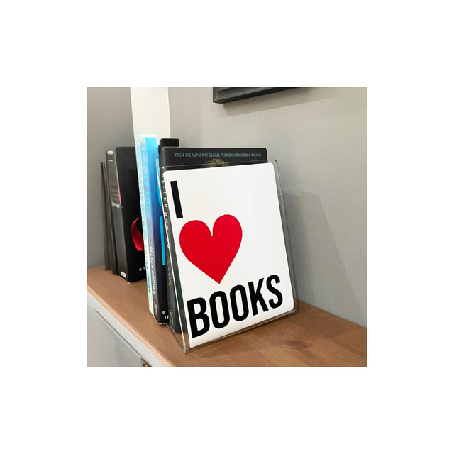 I Heart Books Acrylic Bookend Home Decor